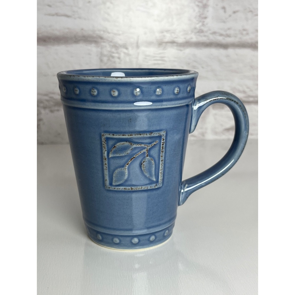 Signature Housewares Sorrento Blue Stoneware Mug Debby Segura Designs Leaf 2001